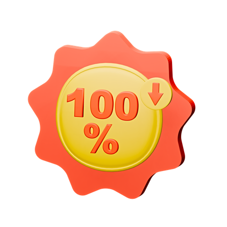 Insigne de réduction de 100 %  3D Icon