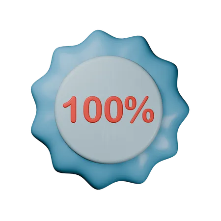100% Discount Badge  3D Icon