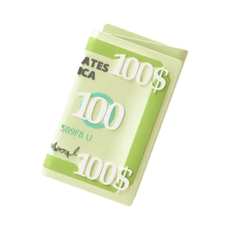 100 Dollar Note  3D Icon
