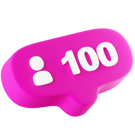 100 Follower  3D Icon