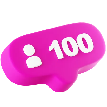 100 Follower  3D Icon