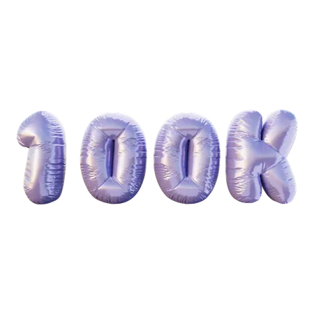 100 K Balloon 3D Illustration