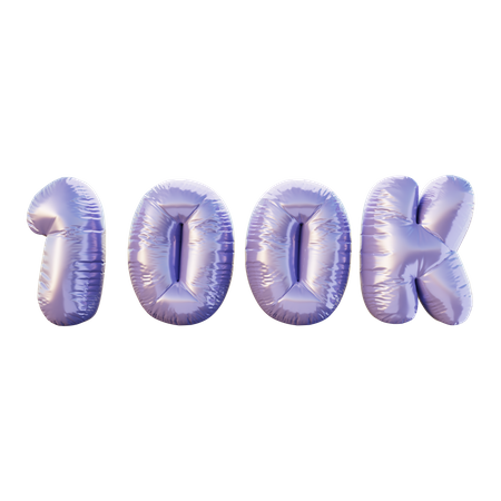 100 K Balloon  3D Illustration