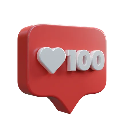 100 Likes Message  3D Icon