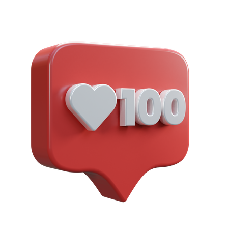 Mensaje de 100 me gusta  3D Icon