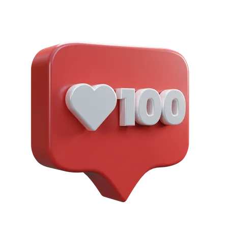 Mensaje de 100 me gusta  3D Icon