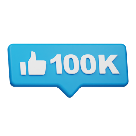 100 mil curtidas  3D Icon