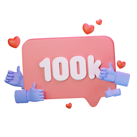 100k amor como seguidores  3D Icon