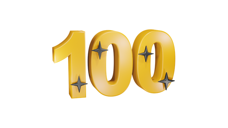 100 Number  3D Icon