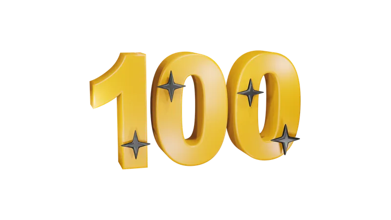 Numero 100  3D Icon