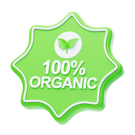 100% Organic  3D Icon