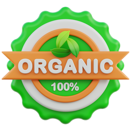 100% Organic  3D Icon