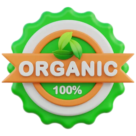 100% Organic  3D Icon