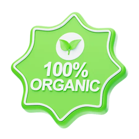 100% Organic  3D Icon