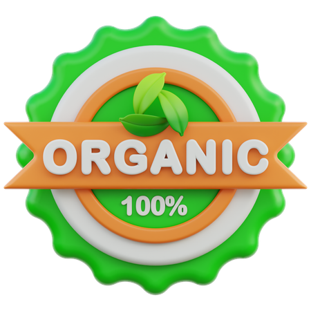 100% Organic  3D Icon