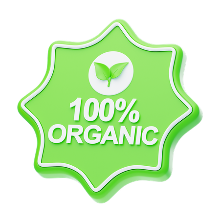 100% Organic  3D Icon