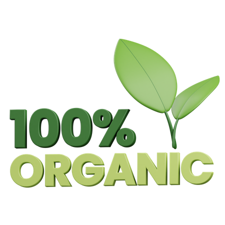 100% Organic Product  3D Icon