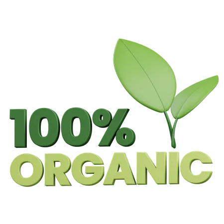 3 D 100 Organic Product Feature With Transparent Background 3D Icon