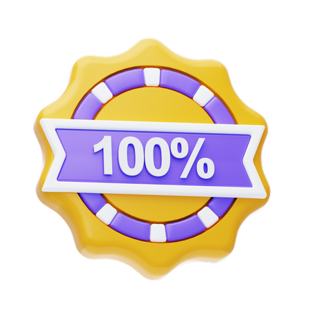 100 Percent  3D Icon