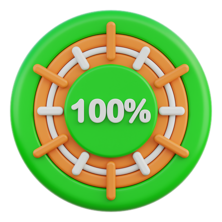 100パーセント  3D Icon