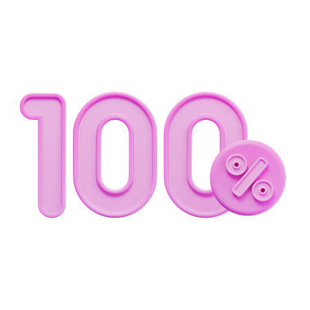 100 Percent  3D Icon