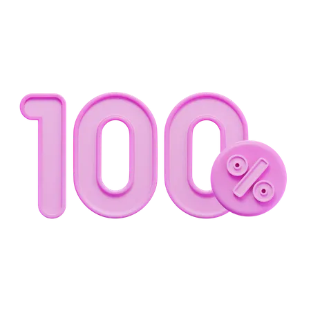 100 Percent  3D Icon