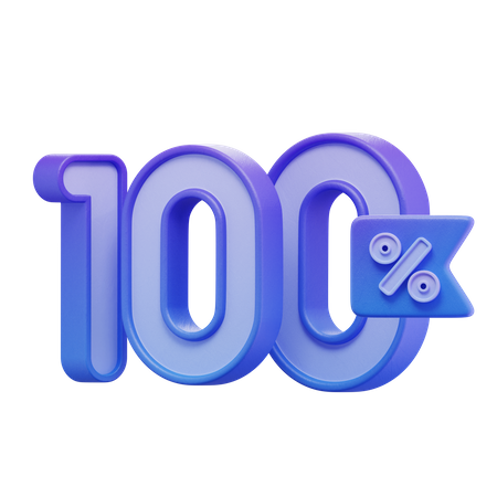 100 Percent  3D Icon