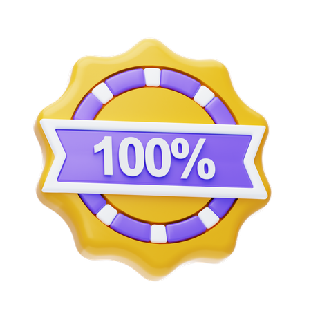 100 Percent  3D Icon