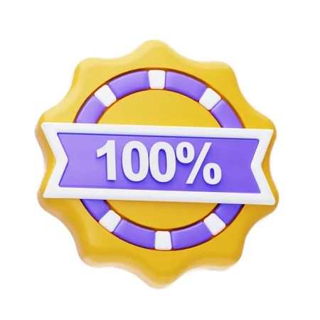 100 Percent  3D Icon