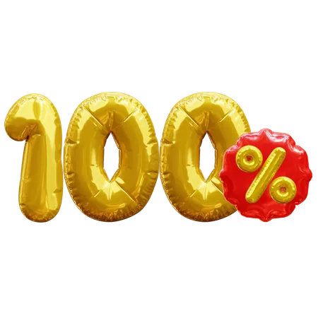 100 percent  3D Icon