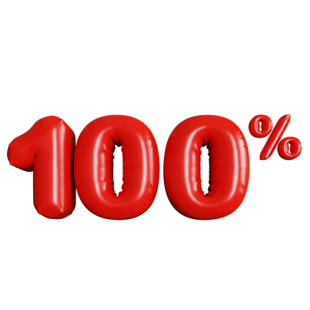 100 Percent Discount  3D Icon