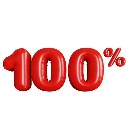 100 Percent Discount  3D Icon