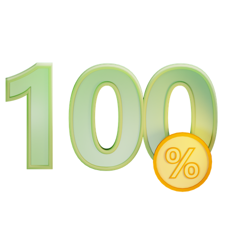 100 Percent Discount  3D Icon