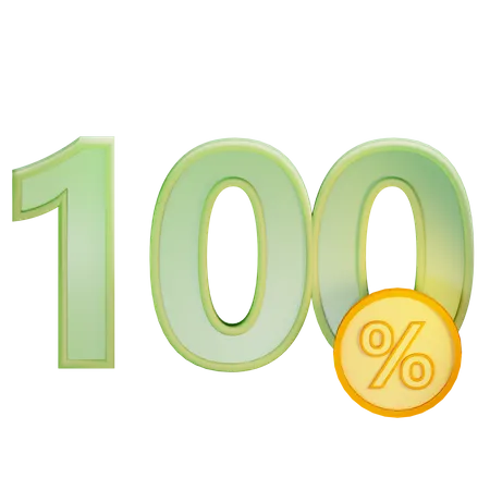 100 Percent Discount  3D Icon