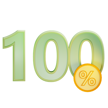 100 Percent Discount  3D Icon