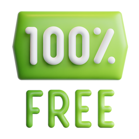 100 Percent Free  3D Icon