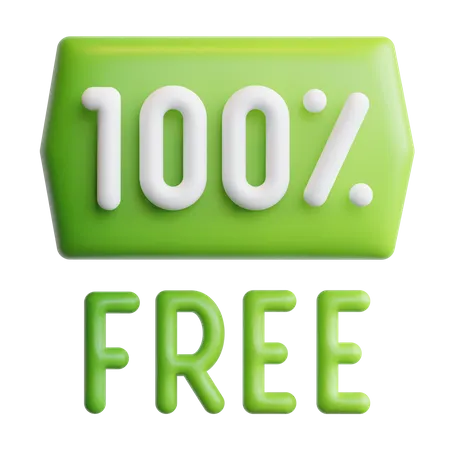 100 Percent Free  3D Icon