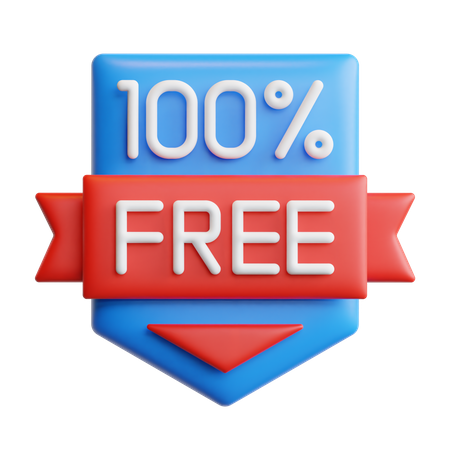 100 Percent Free  3D Icon