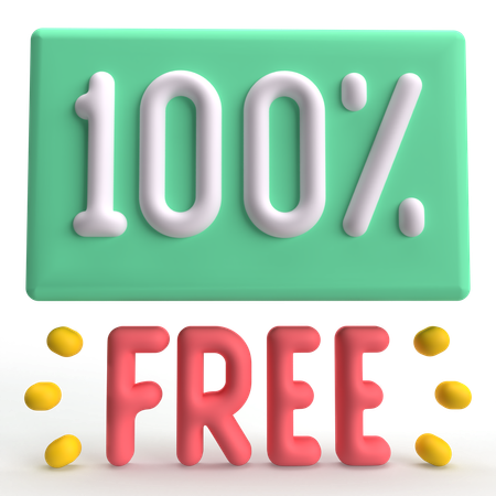 100 Percent Free  3D Icon