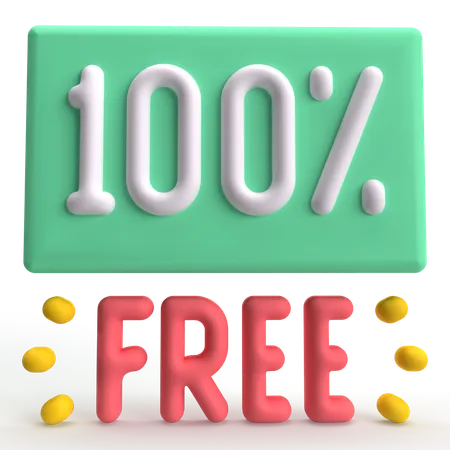 100 Percent Free  3D Icon