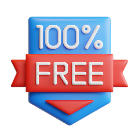 100 Percent Free  3D Icon