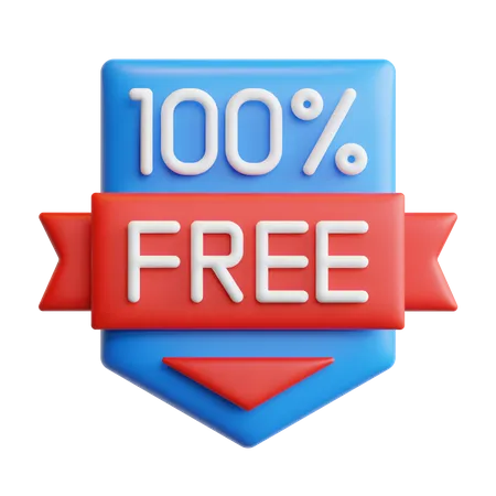 100 Percent Free  3D Icon