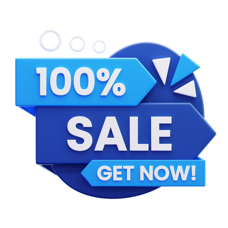 100 percent sale  3D Icon