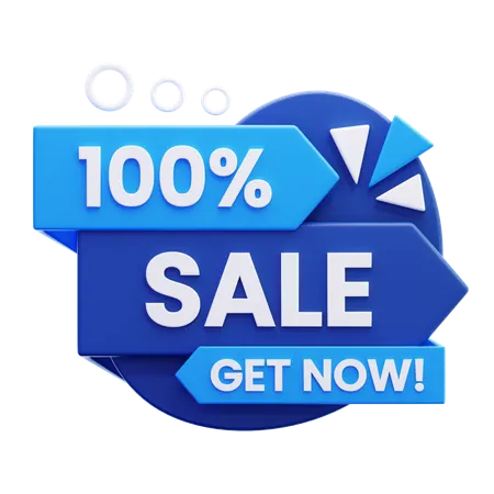 100 percent sale  3D Icon