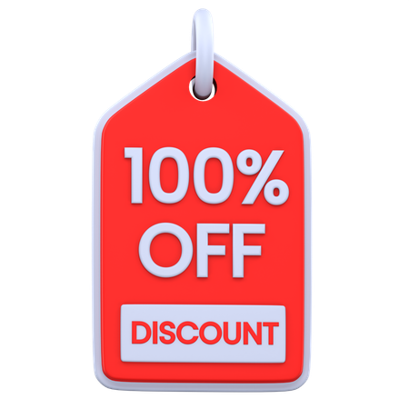 100 Percentage Discount  3D Icon