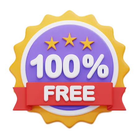 100 Percentage Free  3D Icon