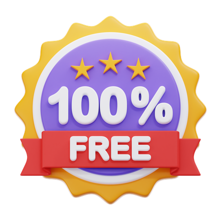 100 Percentage Free  3D Icon