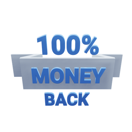 100 Percentage Money Back  3D Icon