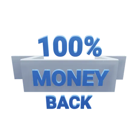 100 Percentage Money Back  3D Icon