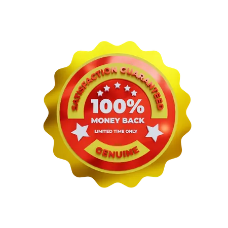 100 Percentage Money Back  3D Icon